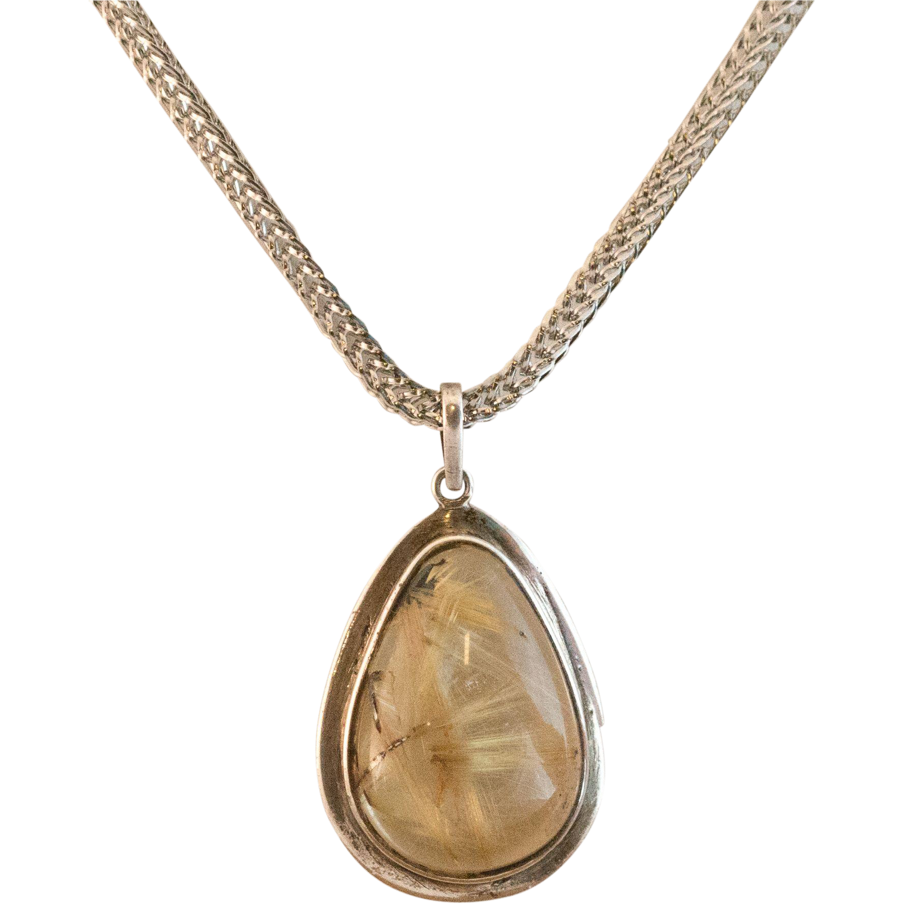 Rutilated Quartz Silver Necklace
