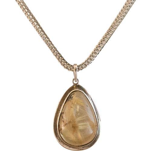 Rutilated Quartz Silver Necklace
