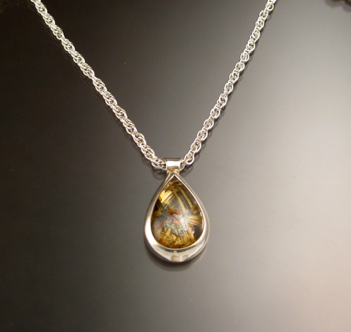 Rutilated Quartz Silver Necklace