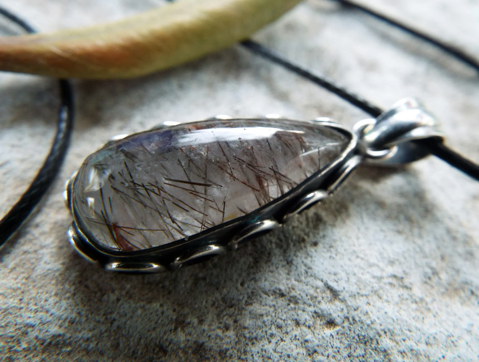 Rutilated Quartz Silver Necklace